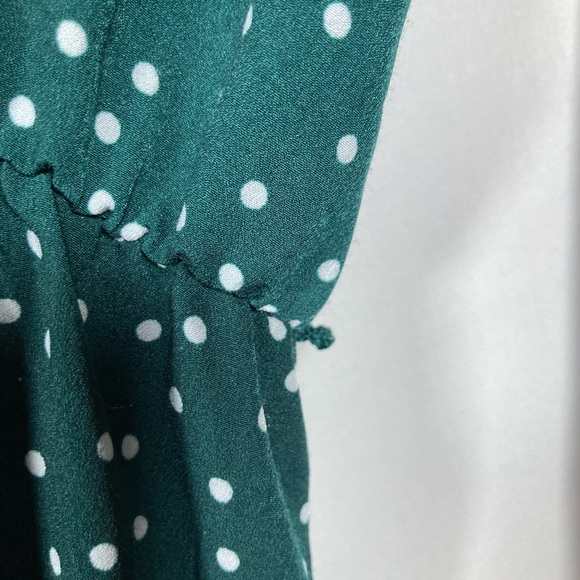 Uguest Green Polka Dot Long Sleeve Ruffle Dress Holiday Sz XXXL - Picture 9 of 14